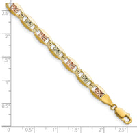 14k 6.1mm Tri-color Gold PavÃ© Valentino Chain-PVL120-9