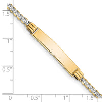 14k with Rhodium PavÃ© Curb ID Bracelet-PW080ID-8