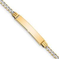 14k with Rhodium PavÃ© Curb ID Bracelet-PW080ID-8