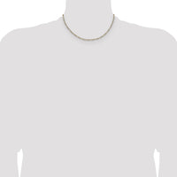 14k 2.3mm Semi-solid with Rhodium PavÃ© Figaro Chain-PWC060-16