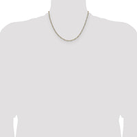 14k 2.3mm Semi-solid with Rhodium PavÃ© Figaro Chain-PWC060-18