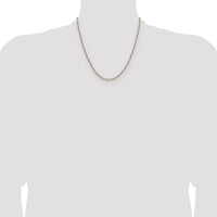 14k 2.3mm Semi-solid with Rhodium PavÃ© Figaro Chain-PWC060-20