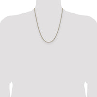 14k 2.3mm Semi-solid with Rhodium PavÃ© Figaro Chain-PWC060-22