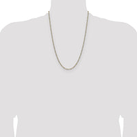 14k 2.3mm Semi-solid with Rhodium PavÃ© Figaro Chain-PWC060-24