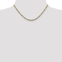 14k 3.2mm Semi-solid with Rhodium PavÃ© Figaro Chain-PWC080-16