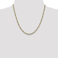 14k 3.2mm Semi-solid with Rhodium PavÃ© Figaro Chain-PWC080-20