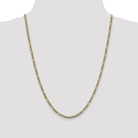 14k 3.2mm Semi-solid with Rhodium PavÃ© Figaro Chain-PWC080-24