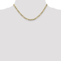 14k 3.9mm Semi-solid with Rhodium PavÃ© Figaro Chain-PWC100-16
