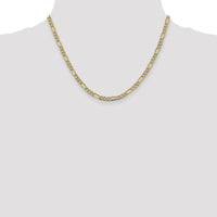 14k 3.9mm Semi-solid with Rhodium PavÃ© Figaro Chain-PWC100-18
