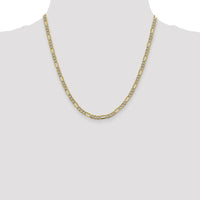 14k 3.9mm Semi-solid with Rhodium PavÃ© Figaro Chain-PWC100-20