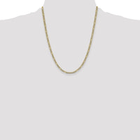 14k 3.9mm Semi-solid with Rhodium PavÃ© Figaro Chain-PWC100-22
