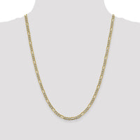 14k 3.9mm Semi-solid with Rhodium PavÃ© Figaro Chain-PWC100-24