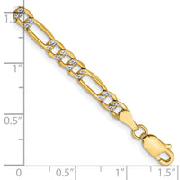 14k 3.9mm Semi-solid with Rhodium PavÃ© Figaro Chain-PWC100-7