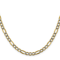 14k 5.25mm Semi-solid with Rhodium PavÃ© Figaro Chain-PWC120-26