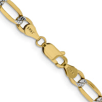 14k 5.25mm Semi-solid with Rhodium PavÃ© Figaro Chain-PWC120-20