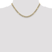 14k 5.25mm Semi-solid with Rhodium PavÃ© Figaro Chain-PWC120-16