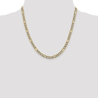 14k 5.25mm Semi-solid with Rhodium PavÃ© Figaro Chain-PWC120-20