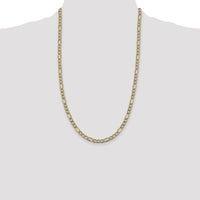 14k 5.25mm Semi-solid with Rhodium PavÃ© Figaro Chain-PWC120-26