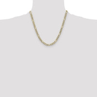 14k 6.5mm Semi-solid with Rhodium PavÃ© Figaro Chain-PWC150-20