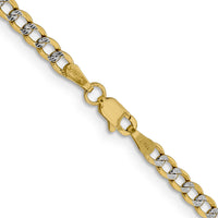 14k 3.4mm Semi-solid with Rhodium PavÃ© Curb Chain-PWF080-24