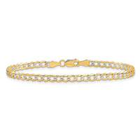 14k 3.4mm Semi-solid with Rhodium PavÃ© Curb Chain-PWF080-8