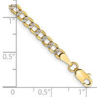14k 3.4mm Semi-solid with Rhodium PavÃ© Curb Chain-PWF080-8