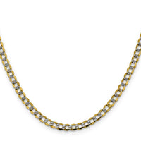 14k 4.3mm Semi-solid with Rhodium PavÃ© Curb Chain-PWF100-20