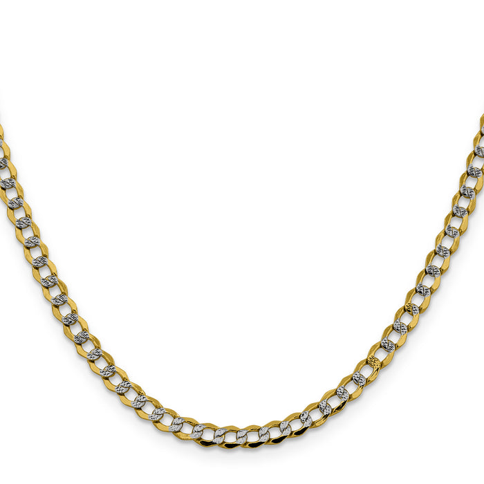 14k 4.3mm Semi-solid with Rhodium PavÃ© Curb Chain-PWF100-20