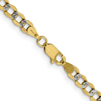 14k 4.3mm Semi-solid with Rhodium PavÃ© Curb Chain-PWF100-24