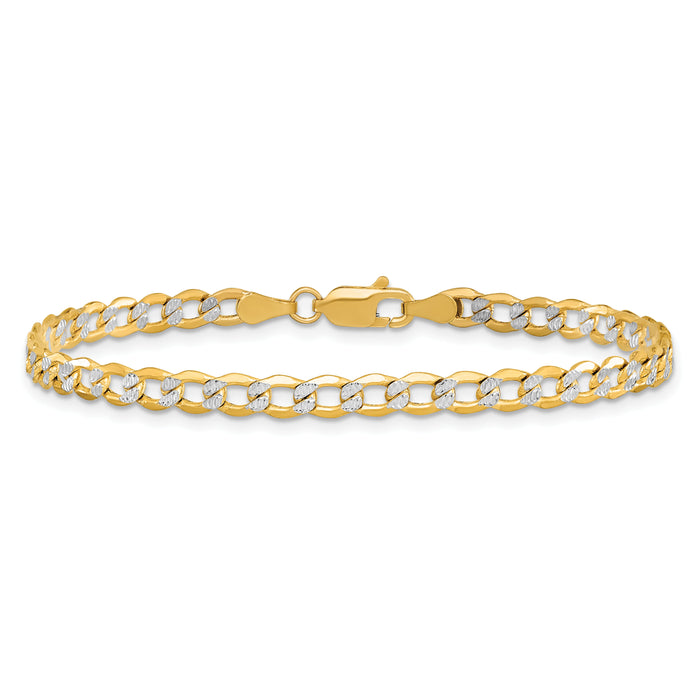 14k 4.3mm Semi-solid with Rhodium PavÃ© Curb Chain-PWF100-9