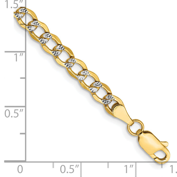 14k 4.3mm Semi-solid with Rhodium PavÃ© Curb Chain-PWF100-7