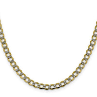 14k 5.2mm Semi-solid with Rhodium PavÃ© Curb Chain-PWF120-20