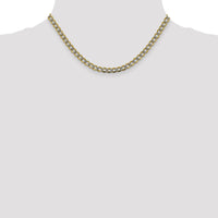 14k 5.2mm Semi-solid with Rhodium PavÃ© Curb Chain-PWF120-16