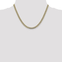 14k 5.2mm Semi-solid with Rhodium PavÃ© Curb Chain-PWF120-18