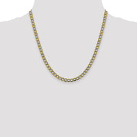 14k 5.2mm Semi-solid with Rhodium PavÃ© Curb Chain-PWF120-20