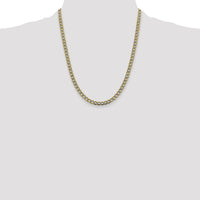14k 5.2mm Semi-solid with Rhodium PavÃ© Curb Chain-PWF120-22