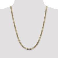 14k 5.2mm Semi-solid with Rhodium PavÃ© Curb Chain-PWF120-24