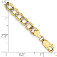 14k 5.2mm Semi-solid with Rhodium PavÃ© Curb Chain-PWF120-8