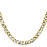14k 6.75mm Semi-solid with Rhodium PavÃ© Curb Chain-PWF150-16