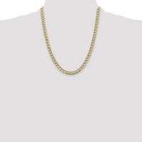 14k 6.75mm Semi-solid with Rhodium PavÃ© Curb Chain-PWF150-22