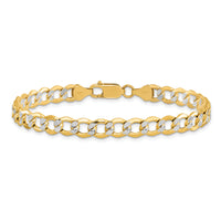 14k 6.75mm Semi-solid with Rhodium PavÃ© Curb Chain-PWF150-8