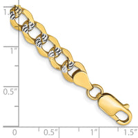 14k 6.75mm Semi-solid with Rhodium PavÃ© Curb Chain-PWF150-8