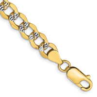 14k 6.75mm Semi-solid with Rhodium PavÃ© Curb Chain-PWF150-9