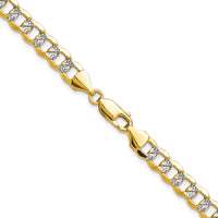 14k 7.1mm Semi-solid with Rhodium PavÃ© Curb Chain-PWF160-26