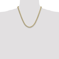 14k 7.1mm Semi-solid with Rhodium PavÃ© Curb Chain-PWF160-20