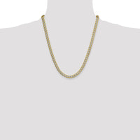 14k 7.1mm Semi-solid with Rhodium PavÃ© Curb Chain-PWF160-22