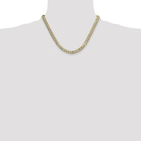 14k 7.75mm Semi-solid with Rhodium PavÃ© Curb Chain-PWF180-18