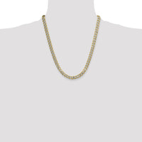 14k 7.75mm Semi-solid with Rhodium PavÃ© Curb Chain-PWF180-22