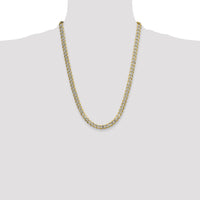 14k 7.75mm Semi-solid with Rhodium PavÃ© Curb Chain-PWF180-24