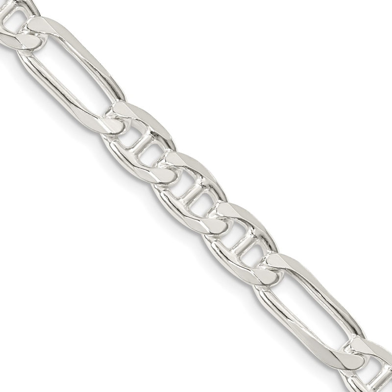 Sterling Silver 6.5mm Figaro Anchor Chain